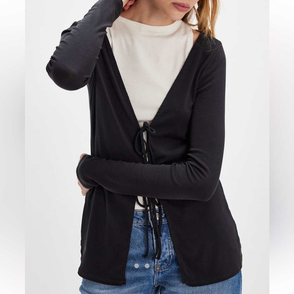 Free People Nadia Cardigan NWT Black